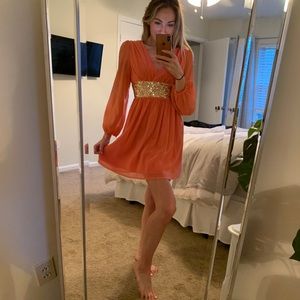 Pink dress with sequent band